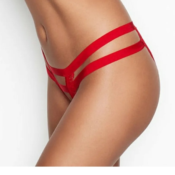 M Victoria’s Secret Very Sexy Strappy Crotchless Cheekini Rare Retired Style - Picture 3 of 10